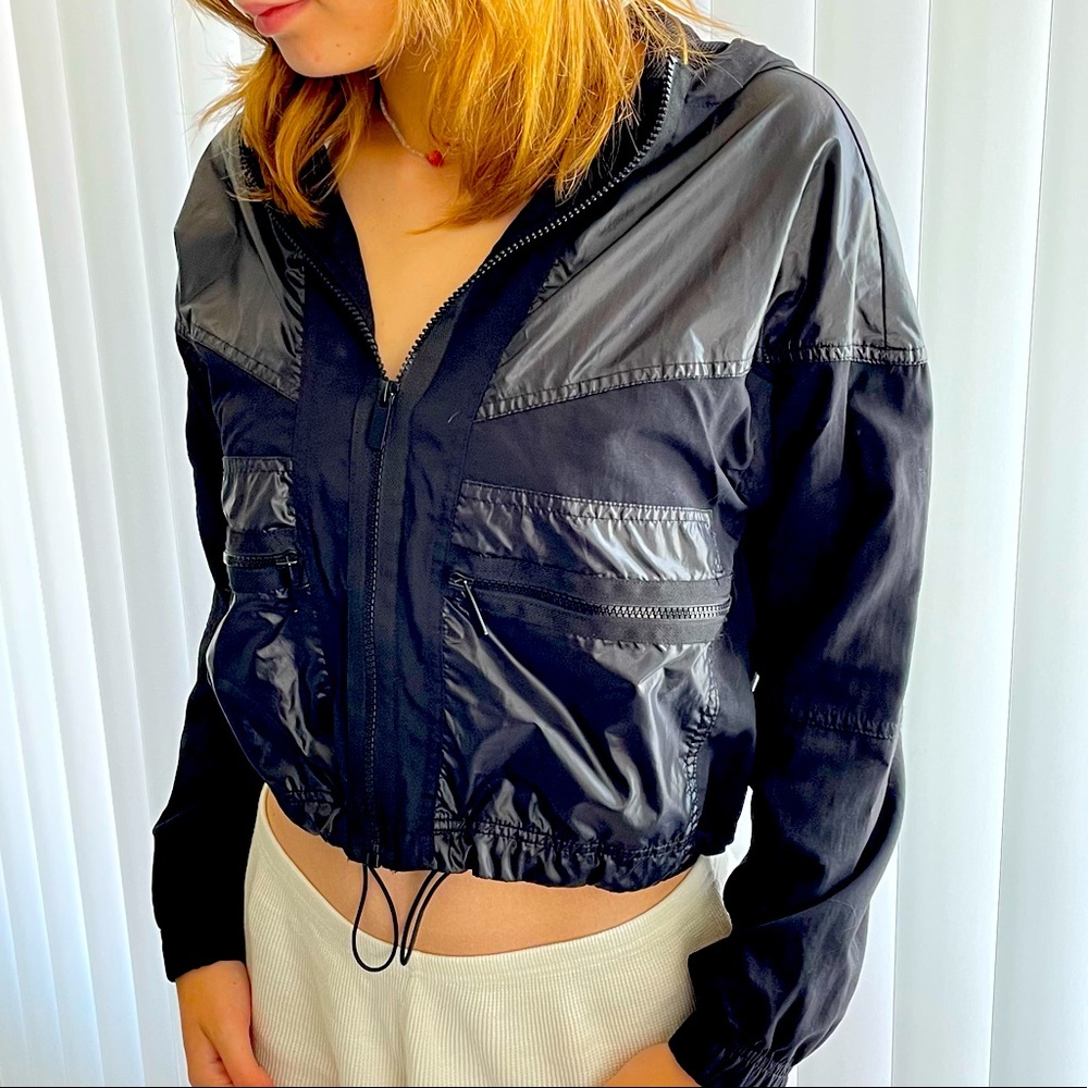 Multi texture motorcycle style windbreaker